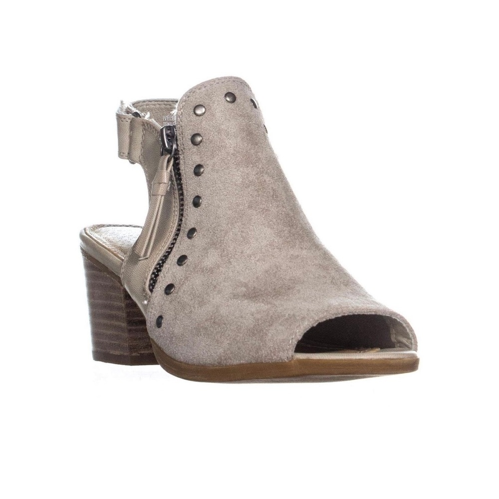 BareTraps Ivella Open Toe Taupe Ankle Boots Sz 8.5